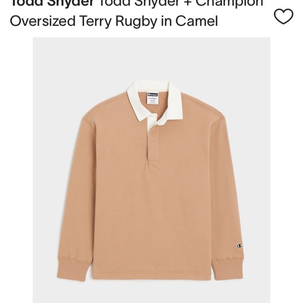 Todd Snyder + Champion Oversized Rugby Shirt in Camel